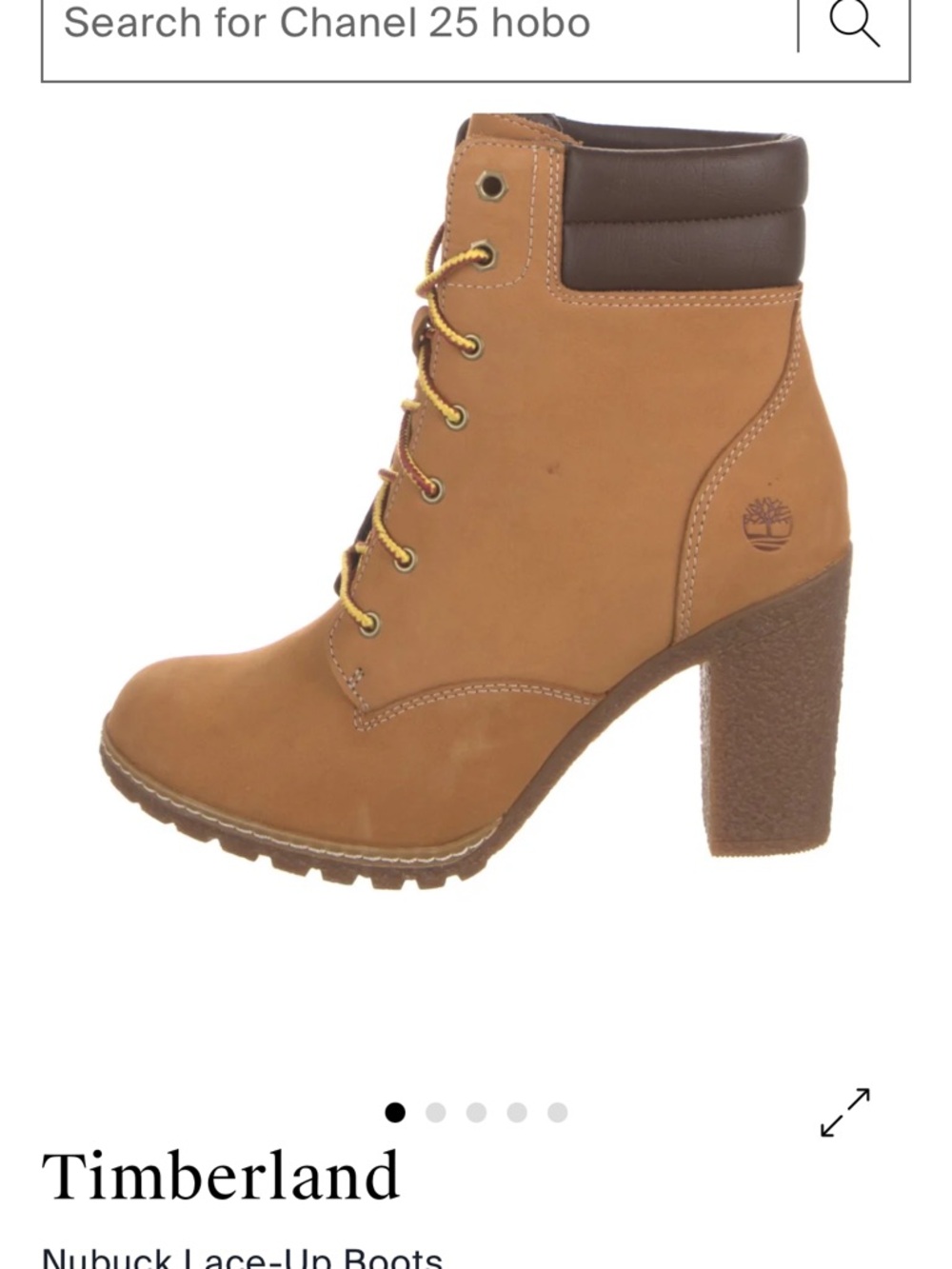 Timberland Tan Nubuck Lace-Up Block Heel Ankle Boots